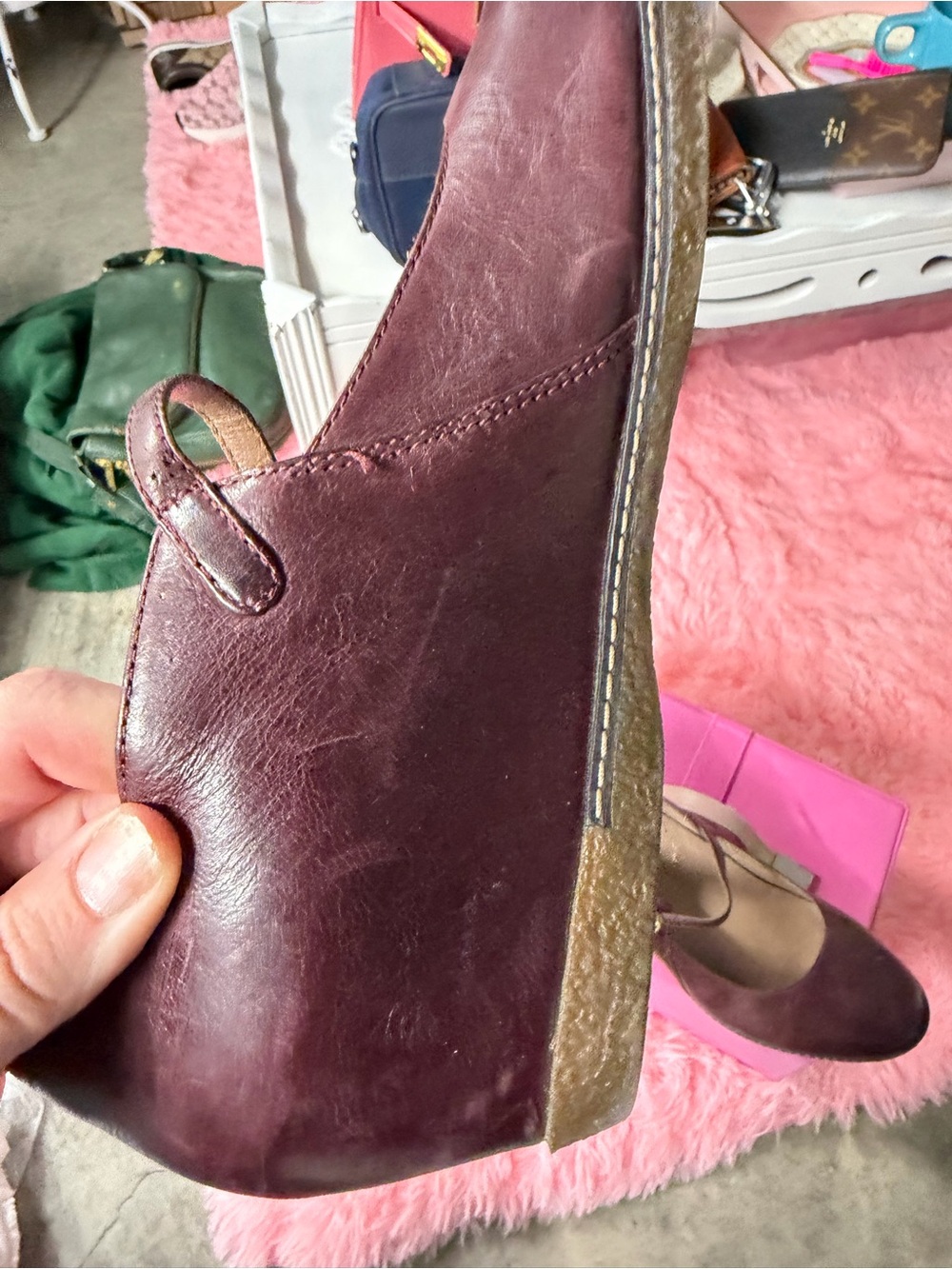 Dansko Mary Jane Wedge Pumps in Wine - Picture 6 of 10